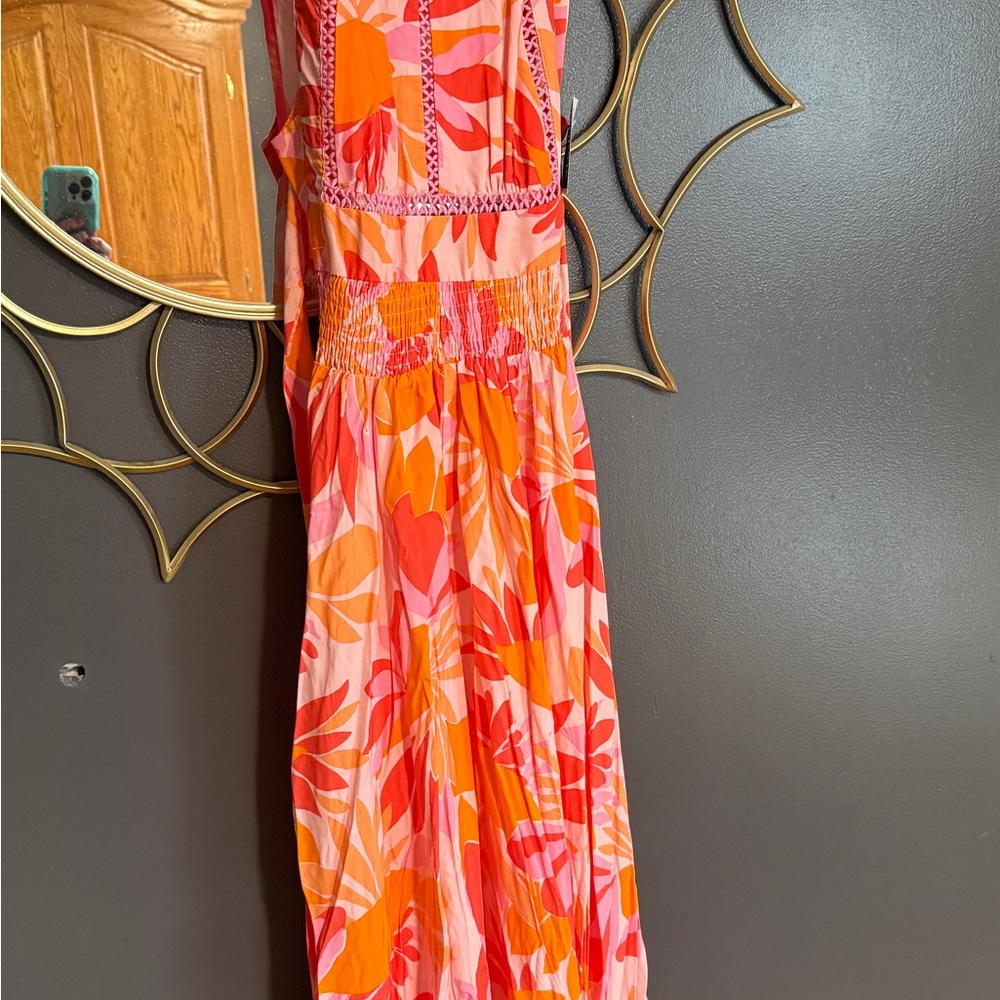Umi Vibrant Orange and Pink Dress